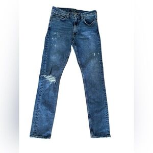 Men's Blue Distressed Streetwear Jeans